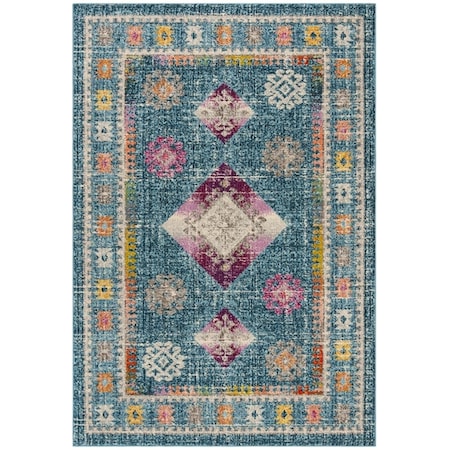 Safavieh 2 ft. 2 in. x 8 ft. Madison 300 Rectangle Power-Loomed Rug Blue & Fuchsia MAD305R-28